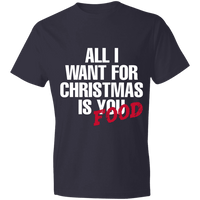 Load image into Gallery viewer, Designs by MyUtopia Shout Out:All I Want For Christmas Is Food - Lightweight Unisex T-Shirt,Navy / S,Adult Unisex T-Shirt
