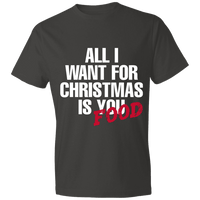 Load image into Gallery viewer, Designs by MyUtopia Shout Out:All I Want For Christmas Is Food - Lightweight Unisex T-Shirt,Smoke / S,Adult Unisex T-Shirt
