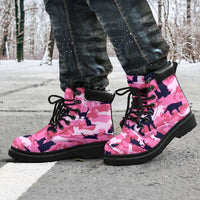 Load image into Gallery viewer, Designs by MyUtopia Shout Out:All over print Cat Camo All Season Vegan Micro-Suede Lace-up Boots

