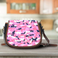 Load image into Gallery viewer, Designs by MyUtopia Shout Out:All Over Print Cat Camouflage Canvas Saddlebag Style Crossbody Purse
