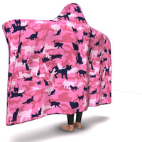 Load image into Gallery viewer, Designs by MyUtopia Shout Out:All Over Print Cat Camouflage Micro-mink Premium Sherpa Heavy Weight Hooded Blanket (80x60 &amp; 55x41)
