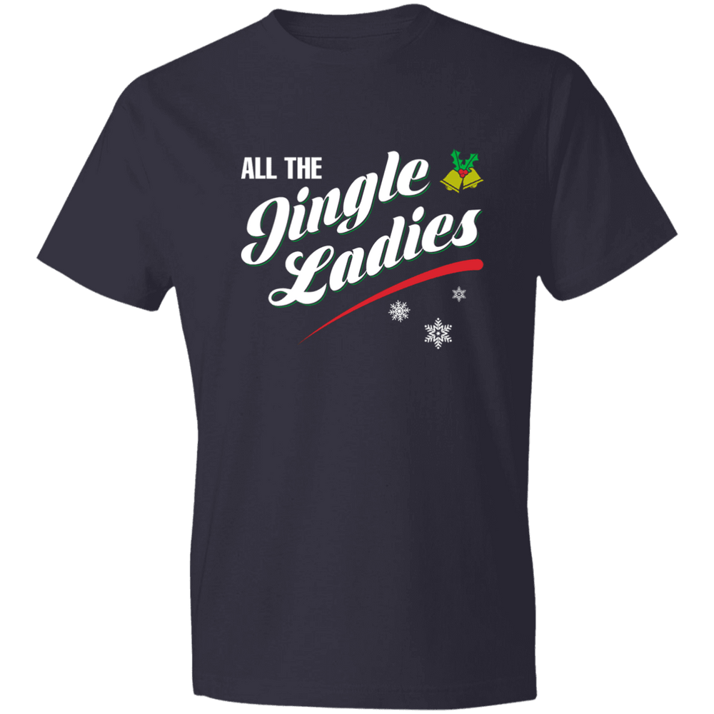 Designs by MyUtopia Shout Out:All The Jingle Ladies - Premium Cotton Unisex T-Shirt,Navy / S,Adult Unisex T-Shirt