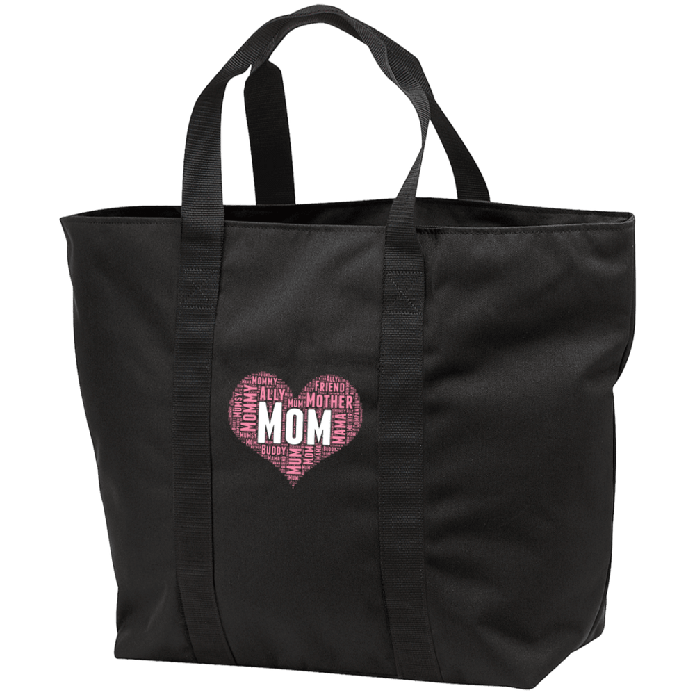 Designs by MyUtopia Shout Out:All the Ways Mom is Special in Your Heart All Purpose Tote Bag,Black/Black / One Size,Reusable Fabric Shopping Tote Bag