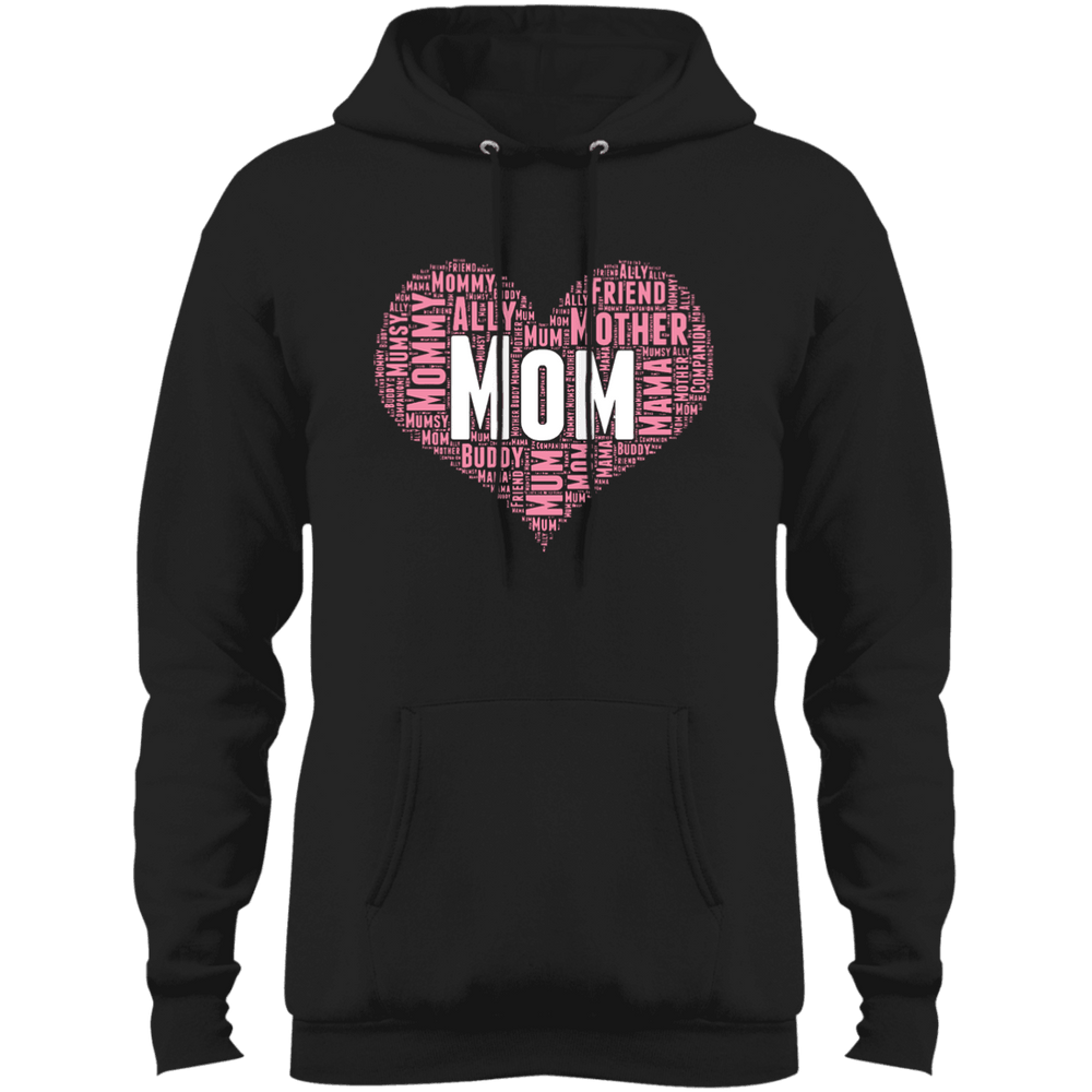 Designs by MyUtopia Shout Out:All the Ways Mom is Special in Your Heart Core Fleece Pullover Hoodie,Jet Black / S,Sweatshirts