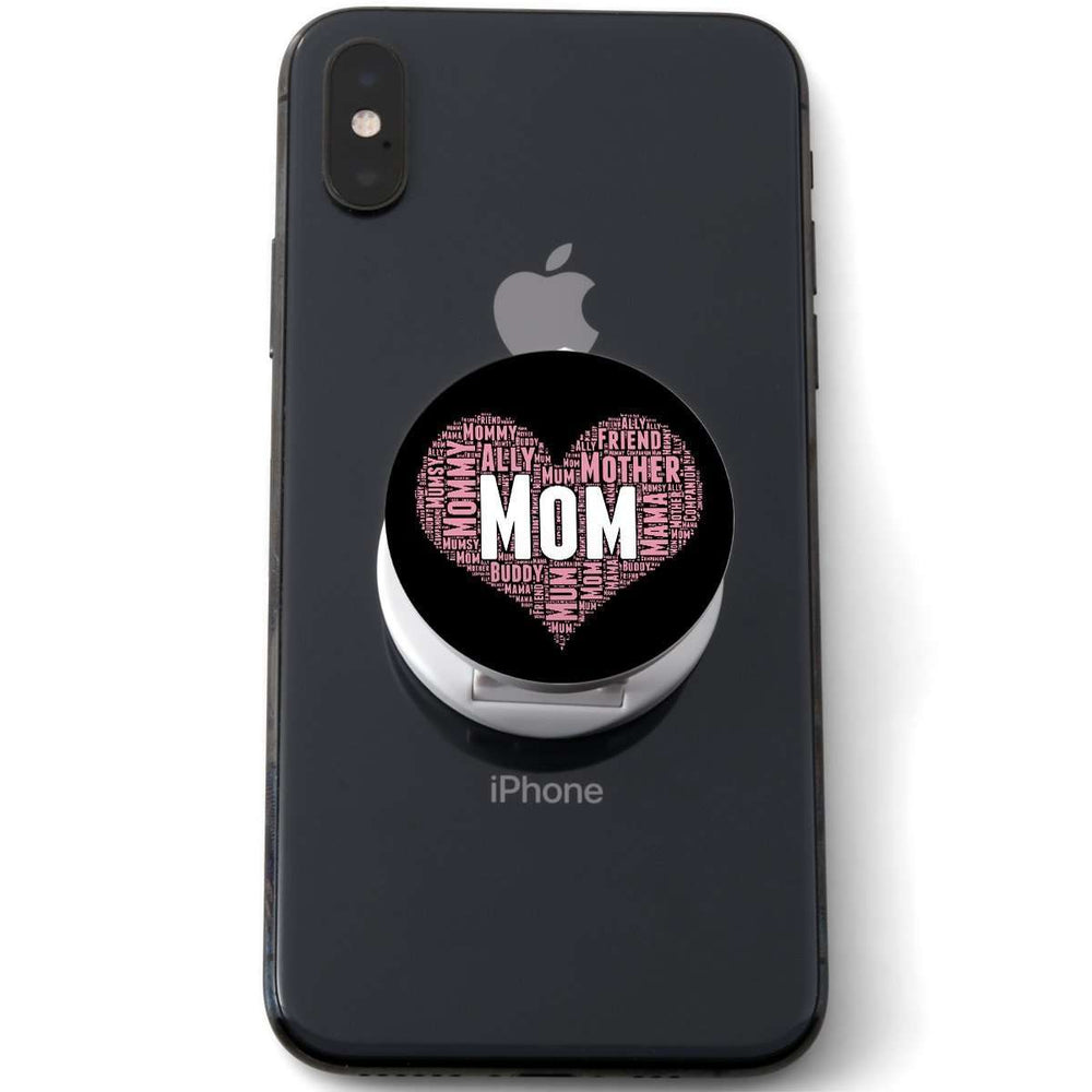 Designs by MyUtopia Shout Out:All the Ways Mom is Special in Your Heart Hinged Pop-out Phone Grip and Stand for Smartphones and Tablets