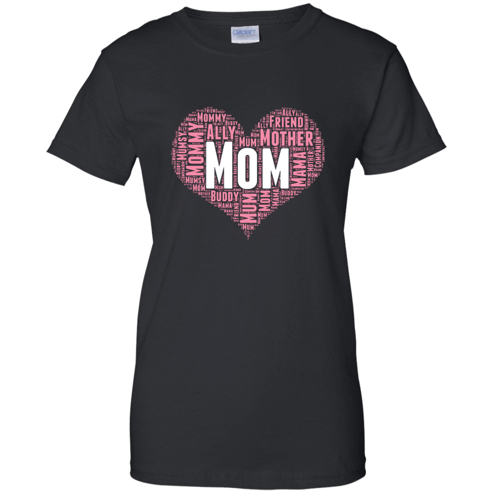 Designs by MyUtopia Shout Out:All the Ways Mom is Special in Your Heart Ladies' 100% Cotton T-Shirt,Black / X-Small,Ladies T-Shirts