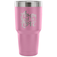 Load image into Gallery viewer, Designs by MyUtopia Shout Out:All You Need Is Love Engraved Insulated Double Wall Steel Tumbler Travel Mug,Lavendar / 30 Oz,Polar Camel Tumbler

