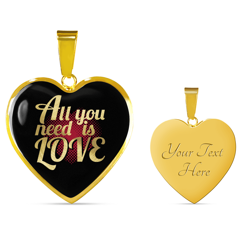 Designs by MyUtopia Shout Out:All You Need Is Love Personalized Engravable Keepsake Heart Necklace,Gold / Yes,Necklace