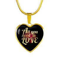 Load image into Gallery viewer, Designs by MyUtopia Shout Out:All You Need Is Love Personalized Engravable Keepsake Heart Necklace,Gold / No,Necklace
