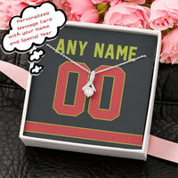 Load image into Gallery viewer, Designs by MyUtopia Shout Out:Alluring Beauty Ribbon Necklace with Basketball Jersey Themed Atlanta Fan Personalized Gift Message Card

