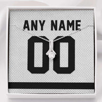 Load image into Gallery viewer, Designs by MyUtopia Shout Out:Alluring Beauty Ribbon Necklace with Basketball Jersey Themed Brooklyn Fan Personalized Gift Message Card
