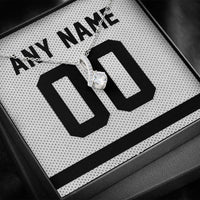 Load image into Gallery viewer, Designs by MyUtopia Shout Out:Alluring Beauty Ribbon Necklace with Basketball Jersey Themed Brooklyn Fan Personalized Gift Message Card
