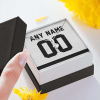 Load image into Gallery viewer, Designs by MyUtopia Shout Out:Alluring Beauty Ribbon Necklace with Basketball Jersey Themed Brooklyn Fan Personalized Gift Message Card
