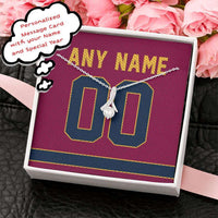 Load image into Gallery viewer, Designs by MyUtopia Shout Out:Alluring Beauty Ribbon Necklace with Basketball Jersey Themed Cleveland Fan Personalized Gift Message Card,Standard Box / 14K White Gold Finish,Alluring Beauty Necklace
