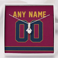 Load image into Gallery viewer, Designs by MyUtopia Shout Out:Alluring Beauty Ribbon Necklace with Basketball Jersey Themed Cleveland Fan Personalized Gift Message Card
