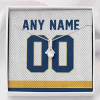 Load image into Gallery viewer, Designs by MyUtopia Shout Out:Alluring Beauty Ribbon Necklace with Basketball Jersey Themed Indiana Fan Personalized Message Card,Standard Box / 14K White Gold Finish,Alluring Beauty Necklace
