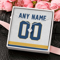 Load image into Gallery viewer, Designs by MyUtopia Shout Out:Alluring Beauty Ribbon Necklace with Basketball Jersey Themed Indiana Fan Personalized Message Card
