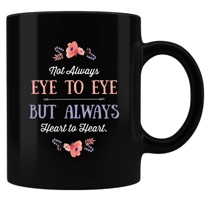 Designs by MyUtopia Shout Out:Always Heart to Heart Black Ceramic Coffee Mug