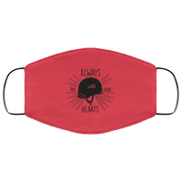 Load image into Gallery viewer, Designs by MyUtopia Shout Out:Always In Our Hearts Army Helmet Adult Fabric Face Mask with Elastic Ear Loops,2 Layer Fabric Face Mask / Red / Adult,Fabric Face Mask
