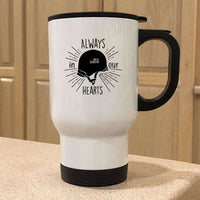 Load image into Gallery viewer, Designs by MyUtopia Shout Out:Always In Our Hearts Army Helmet with Flag Travel Mug
