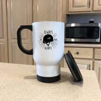 Load image into Gallery viewer, Designs by MyUtopia Shout Out:Always In Our Hearts Army Helmet with Flag Travel Mug
