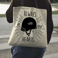 Load image into Gallery viewer, Designs by MyUtopia Shout Out:Always In Our Hearts Fabric Fabric Totebag Reusable Shopping Tote
