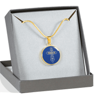 Load image into Gallery viewer, Designs by MyUtopia Shout Out:Amazing Grace Cross Liquid Glass Engravable Personalized Keepsake Necklace
