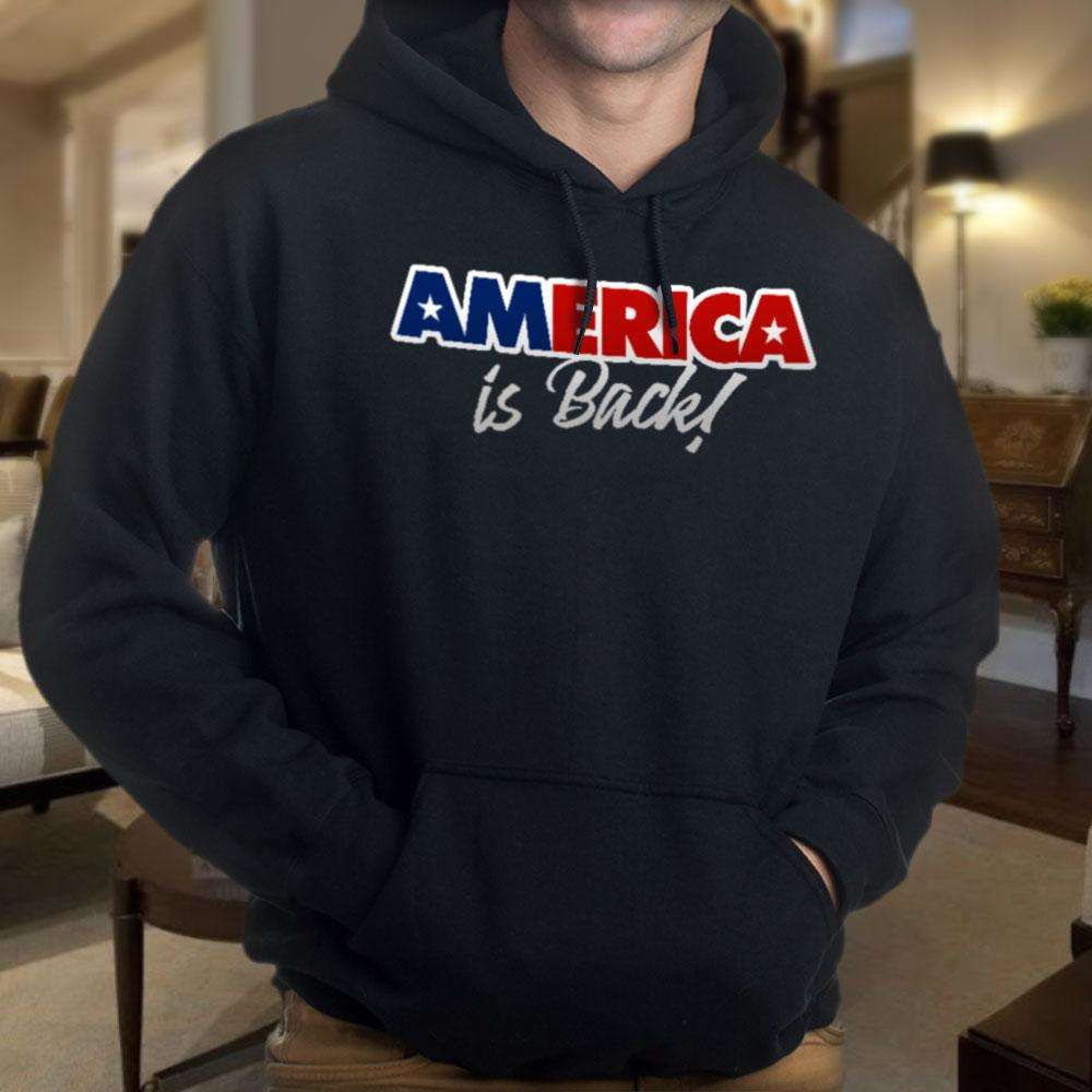 Designs by MyUtopia Shout Out:America Is Back Core Fleece Pullover Hoodie