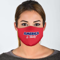 Load image into Gallery viewer, Designs by MyUtopia Shout Out:America Is Back Trump Adult Fabric Face Mask with Elastic Ear Loops
