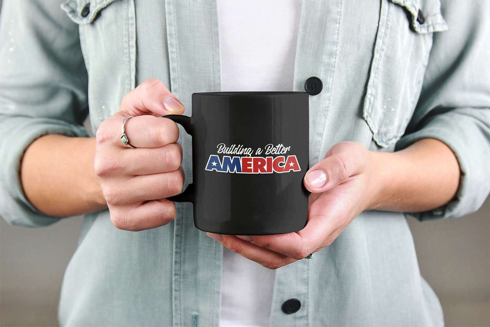Designs by MyUtopia Shout Out:America Is Back Trump Ceramic Coffee Mug