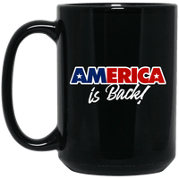 Load image into Gallery viewer, Designs by MyUtopia Shout Out:America Is Back Trump Ceramic Coffee Mug,15 oz / Black,Ceramic Coffee Mug
