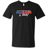 Load image into Gallery viewer, Designs by MyUtopia Shout Out:America Is Back Trump Men&#39;s Printed V-Neck T-Shirt,S / Black,Adult Unisex Vneck Tee
