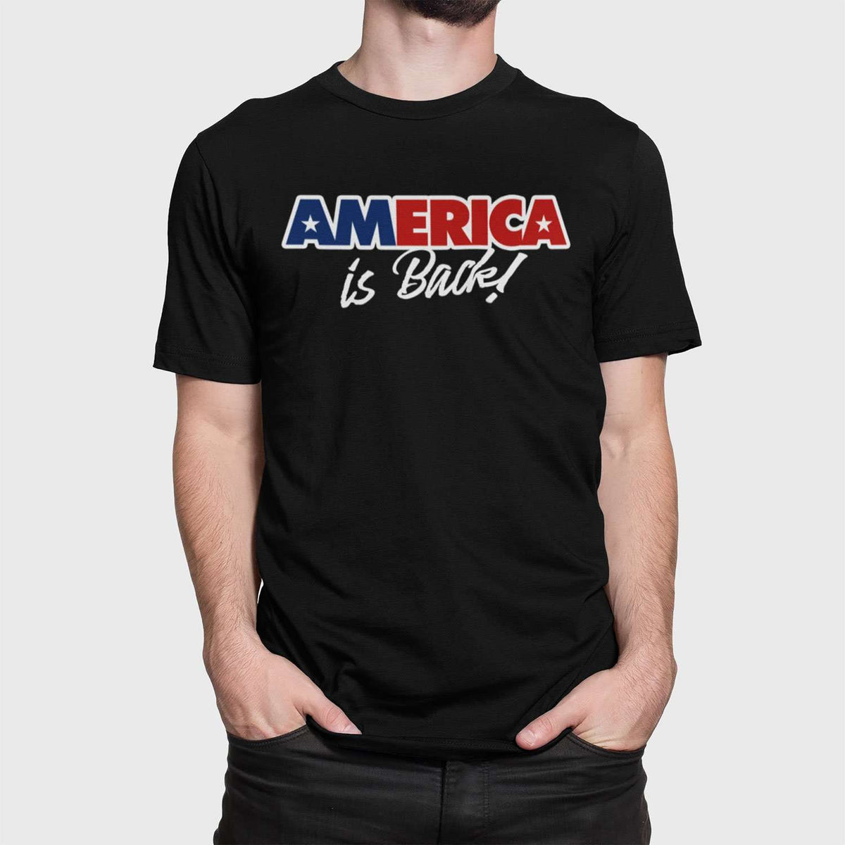 Designs by MyUtopia Shout Out:America Is Back Unisex Jersey Short-Sleeve T-Shirt