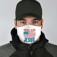 Load image into Gallery viewer, Designs by MyUtopia Shout Out:America Needs Jesus Adult Fabric Face Mask with Elastic Ear Loops
