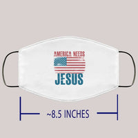 Load image into Gallery viewer, Designs by MyUtopia Shout Out:America Needs Jesus Adult Fabric Face Mask with Elastic Ear Loops
