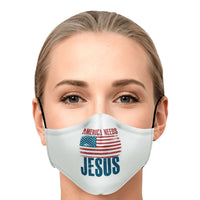 Load image into Gallery viewer, Designs by MyUtopia Shout Out:America Needs Jesus Fitted Face Mask with Adjustable Ear Loops
