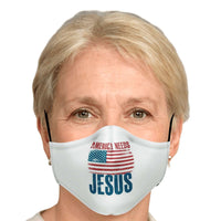 Load image into Gallery viewer, Designs by MyUtopia Shout Out:America Needs Jesus Fitted Face Mask with Adjustable Ear Loops
