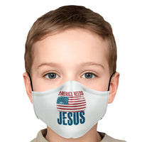 Load image into Gallery viewer, Designs by MyUtopia Shout Out:America Needs Jesus Fitted Face Mask with Adjustable Ear Loops
