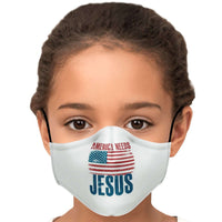 Load image into Gallery viewer, Designs by MyUtopia Shout Out:America Needs Jesus Fitted Face Mask with Adjustable Ear Loops
