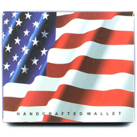 Load image into Gallery viewer, Designs by MyUtopia Shout Out:American Flag Mens Bifold Wallet with Flip Up ID Window Faux Leather
