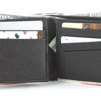 Load image into Gallery viewer, Designs by MyUtopia Shout Out:American Flag Mens Bifold Wallet with Flip Up ID Window Faux Leather
