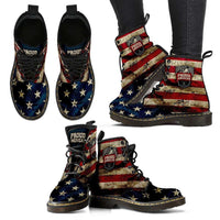 Load image into Gallery viewer, Designs by MyUtopia Shout Out:American Pride Suede Boots,Ladies / Ladies 5 / Red/Blue/Off-White,Lace-up Boots
