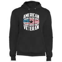 Load image into Gallery viewer, Designs by MyUtopia Shout Out:American Veteran Made in the USA Served With Honor Core Fleece Pullover Hoodie,S / Jet Black,Pullover Hoodie
