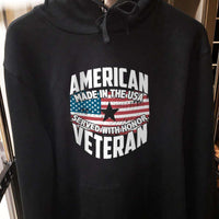 Load image into Gallery viewer, Designs by MyUtopia Shout Out:American Veteran Made in the USA Served With Honor Core Fleece Pullover Hoodie
