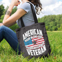 Load image into Gallery viewer, Designs by MyUtopia Shout Out:American Veteran Made in the USA Served With Honor Fabric Totebag Reusable Shopping Tote
