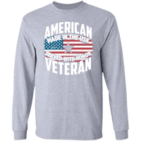 Load image into Gallery viewer, Designs by MyUtopia Shout Out:American Veteran Made in the USA Served With Honor Long Sleeve Ultra Cotton T-Shirt,Sport Grey / S,Long Sleeve T-Shirts
