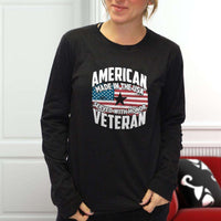 Load image into Gallery viewer, Designs by MyUtopia Shout Out:American Veteran Made in the USA Served With Honor Long Sleeve Ultra Cotton T-Shirt
