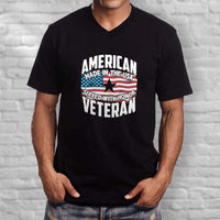 Load image into Gallery viewer, Designs by MyUtopia Shout Out:American Veteran Made in the USA Served With Honor Men&#39;s Printed V-Neck T-Shirt
