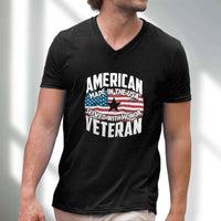 Load image into Gallery viewer, Designs by MyUtopia Shout Out:American Veteran Made in the USA Served With Honor Men&#39;s Printed V-Neck T-Shirt
