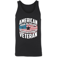 Load image into Gallery viewer, Designs by MyUtopia Shout Out:American Veteran Made in the USA Served With Honor Unisex Tank,X-Small / Black,Tank Tops
